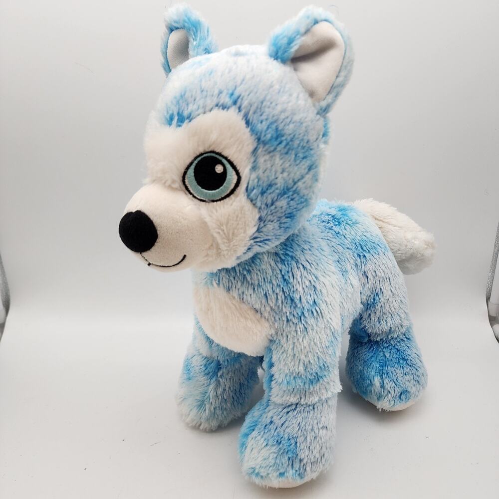 Build A Bear Blue Blast Husky Dog Plush Stuffed Animal 14" Limited Edition BABW